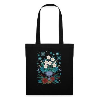 T-shirt Rose de Noël - Sac en tissu - noir - Devant