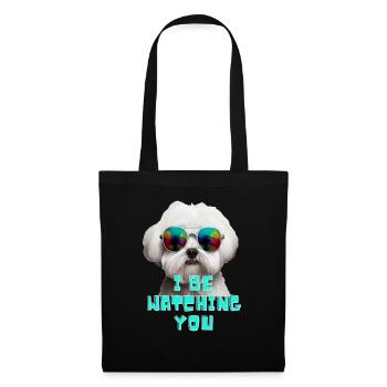 Lovers Dogs, Funny dogs art, dogs lover. Maltese - Stoffbeutel - Schwarz - Vorne