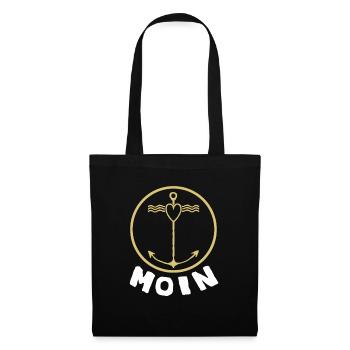 Moin Norddeutschland Geschenkidee Begrüßung - Stoffbeutel - Schwarz - Vorne