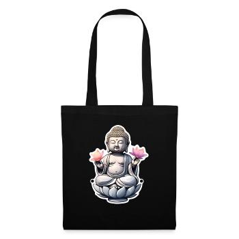 bébé Bouddha - meditation yoga relaxation - Sac en tissu - noir - Devant