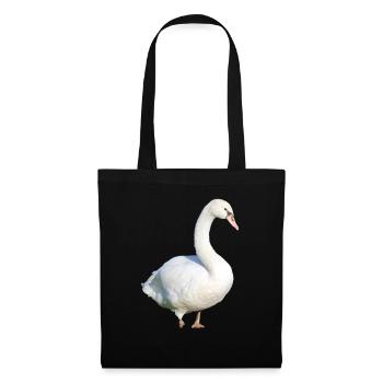 Cygne, Canard, Oiseau, Oie - Sac en tissu - noir - Devant