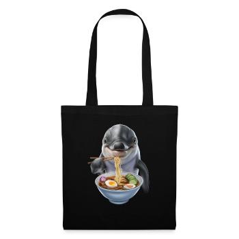 Delfin Ramen - Stoffbeutel - Schwarz - Vorne