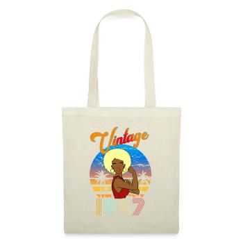 Geburtstag 1987 Vintage Blonde Woman Afro - Stoffbeutel - Natur - Vorne
