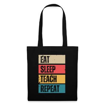 Eat Sleep Teach Repeat | English Teacher Funny - Tote Bag - black - Front