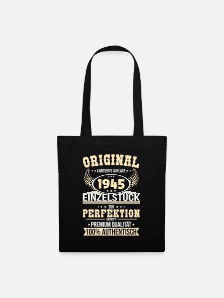 80. Geburtstag - Original 1945 Einzelstück - Stoffbeutel - Schwarz