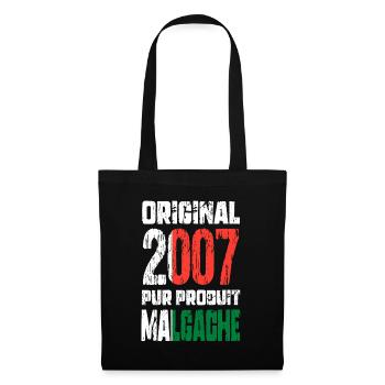 Anniversaire 18 ans - Original 2007 - Malgache - Sac en tissu - noir - Devant
