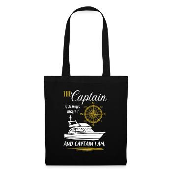 Captain Gift / Le capitaine a toujours raison... - Sac en tissu - noir - Devant