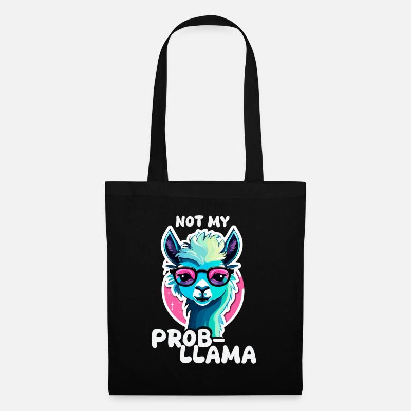 Not My Prob LLama - Lama Alpaka - Stoffbeutel - Schwarz