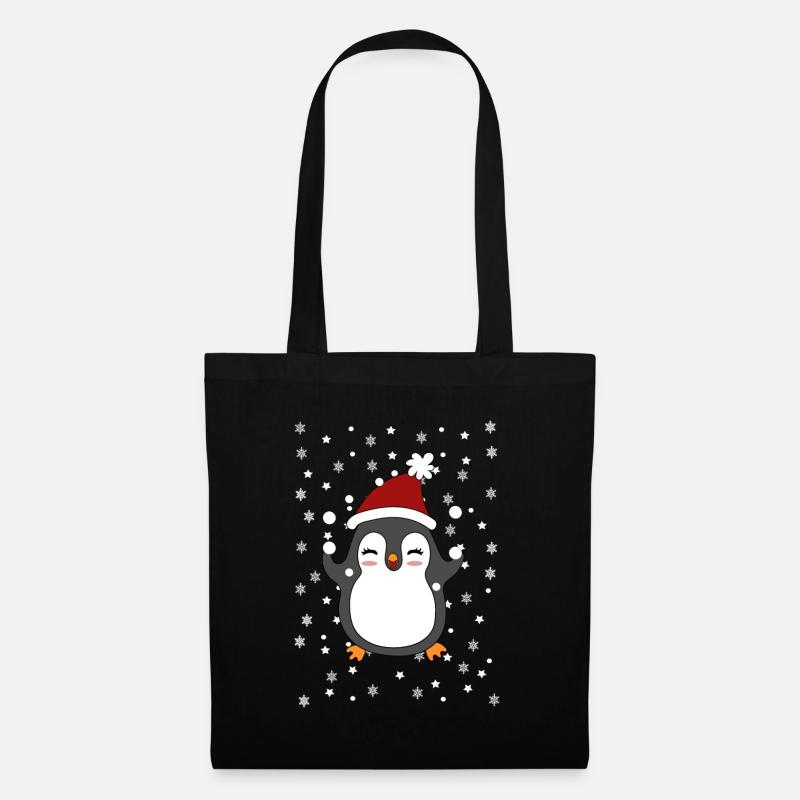Weihnachten Pinguin Schnee Winter xmas Geschenke - Stoffbeutel - Schwarz