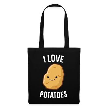 Pomme de terre - J’adore les pommes de terre - Sac en tissu - noir - Devant