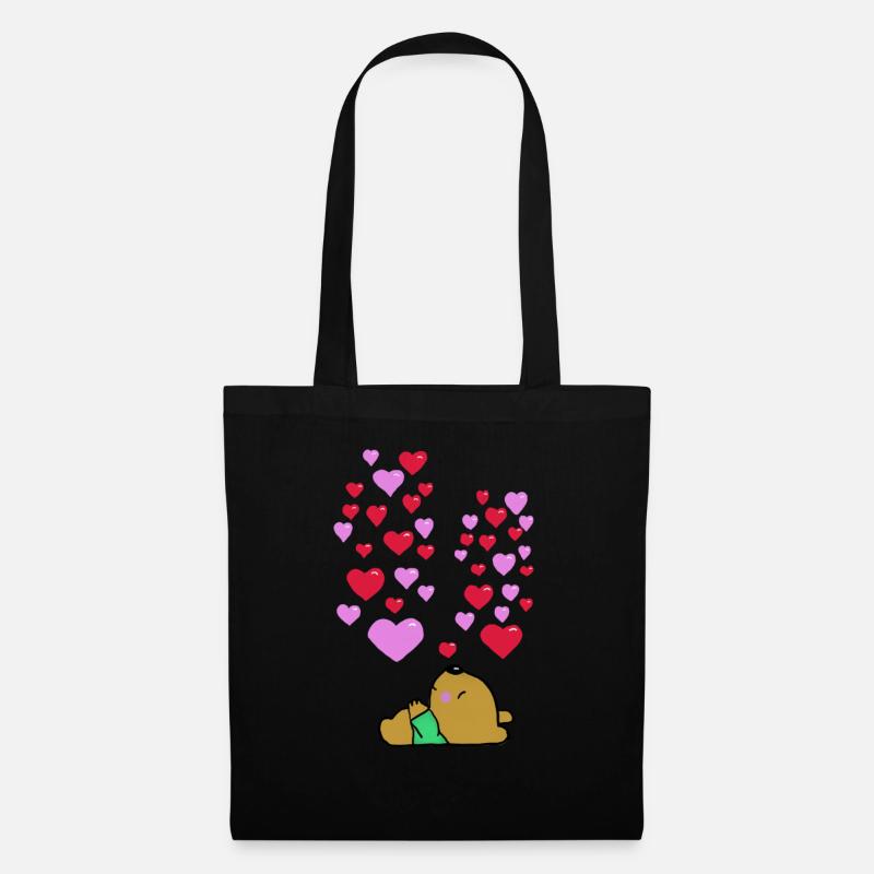 Träume von der Liebe - Stoffbeutel - Schwarz