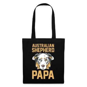 Hund Australian Shepherd Papa - Stoffbeutel - Schwarz - Vorne
