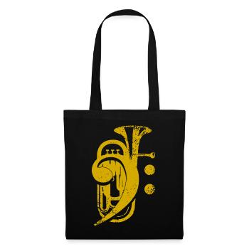 Baryton, Euphonium, Musique de cuivres, Clef - Sac en tissu - noir - Devant