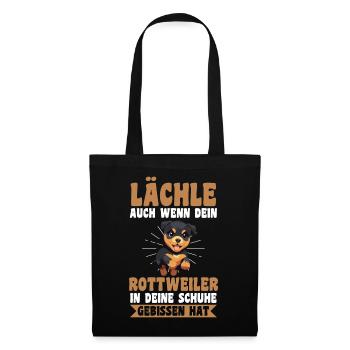 Hund Rottweiler - Stoffbeutel - Schwarz - Vorne