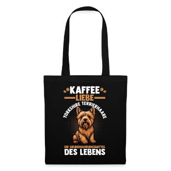 Hund Kaffee Yorkshire Terrier - Stoffbeutel - Schwarz - Vorne