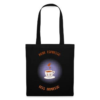 Espresso, Coffee, Kaffee, Latte, Geschenkidee, Fun - Stoffbeutel - Schwarz - Vorne