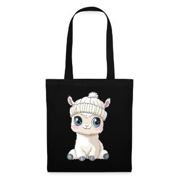 Alpaca Cute Cute Baby Kids Animal Llama Cartoon - Tote Bag - black - Front