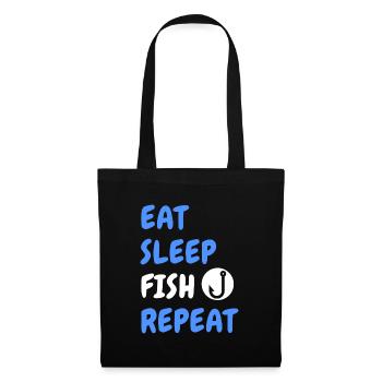 Eat, Sleep, Fish, Repeat - Tote Bag - black - Front