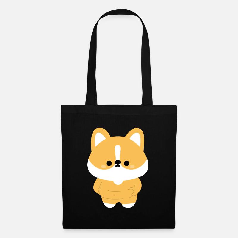 Chonky Corgi - Stoffbeutel - Schwarz