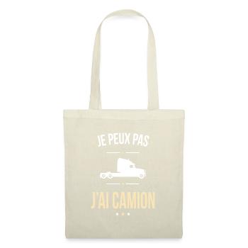 Je peux pas j'ai camion - Cadeau humour - Sac en tissu - nature - Devant