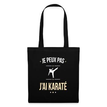 Je peux pas j'ai karaté - Cadeau humour - Sac en tissu - noir - Devant
