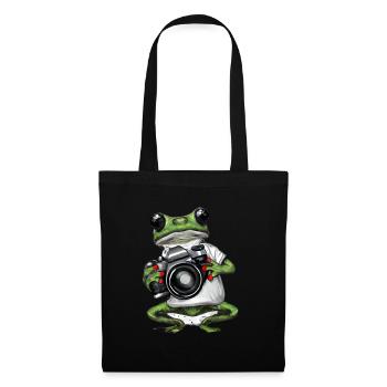 Grenouille avec caméra - Sac en tissu - noir - Devant