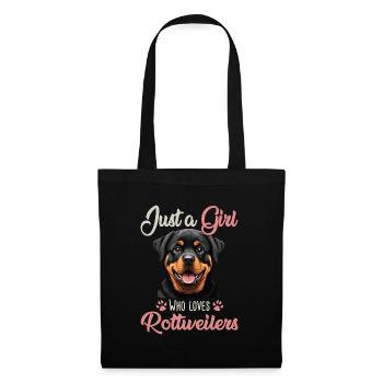 Juste une fille qui aime les Rottweilers - Sac en tissu - noir - Devant
