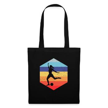 Herren Fussball Damen Fussballer Fussballspieler - Stoffbeutel - Schwarz - Vorne