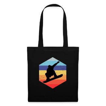 Damen Wintersport Snowboarder Snowboarding - Stoffbeutel - Schwarz - Vorne