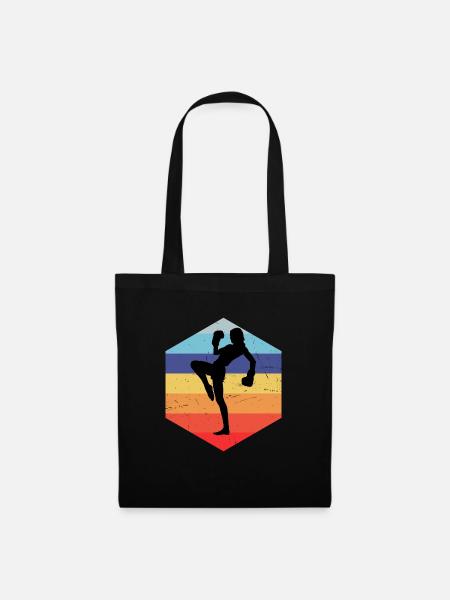 Kickbox Kickboxing Herren Kickboxen Boxing - Stoffbeutel - Schwarz