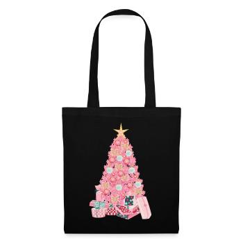 Sapin rose - Sac en tissu - noir - Devant