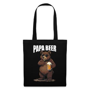 papa bier - Stoffbeutel - Schwarz - Vorne
