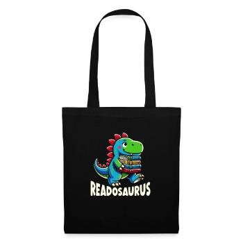 Dinosaur Reading - Tote Bag - black - Front