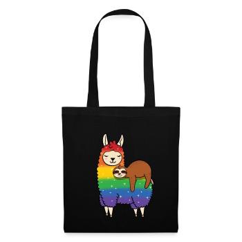 La paresse monte sur le lama - Sac en tissu - noir - Devant