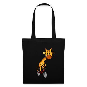 Girafe à vélo - Sac en tissu - noir - Devant