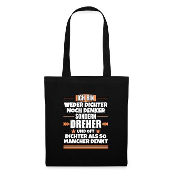 Ni poète ni penseur, mais tourneur - Sac en tissu - noir - Devant