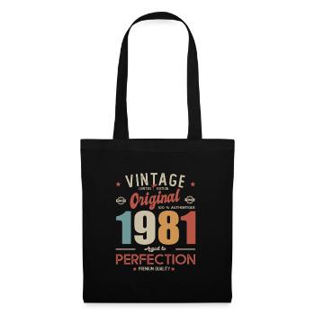 vintage original 1981 cadeau anniversaire - Sac en tissu - noir - Devant