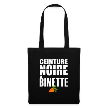 Jardin ceinture noire binette humour jardinier - Sac en tissu - noir - Devant