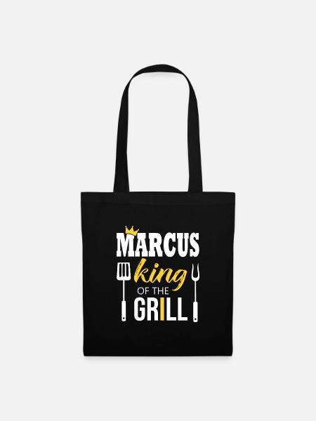 Marcus, König des Grills - Stoffbeutel - Schwarz