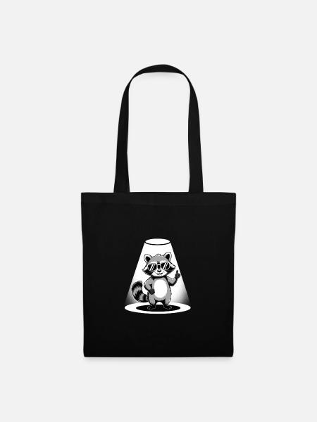 Waschbär Sonnenbrille - Stoffbeutel - Schwarz
