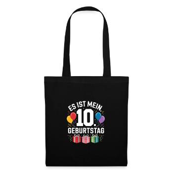 10. Geburtstag - Stoffbeutel - Schwarz - Vorne