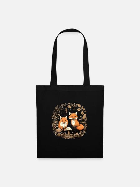 Fuchs Füchse für einen Fuchs Fan - Stoffbeutel - Schwarz