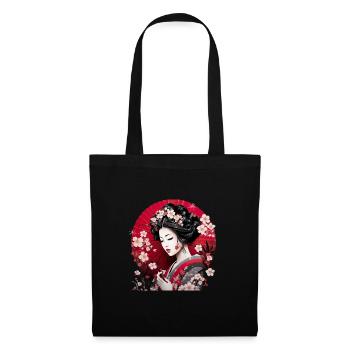 Geisha Kunst Japanische Kultur Floraler Kimono - Stoffbeutel - Schwarz - Vorne