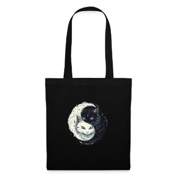 Yin Yang Katzen Katzenkunst für einen - Stoffbeutel - Schwarz - Vorne