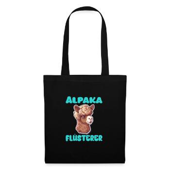 Alpaka Flüsterer für Alpakaliebhaber - Stoffbeutel - Schwarz - Vorne