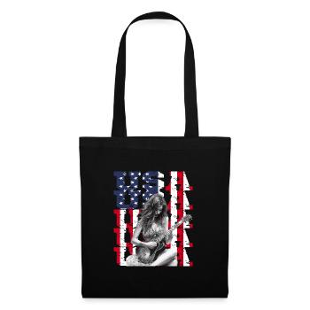 Patriotischer Musikliebhaber Amerika Gitarrist - Stoffbeutel - Schwarz - Vorne