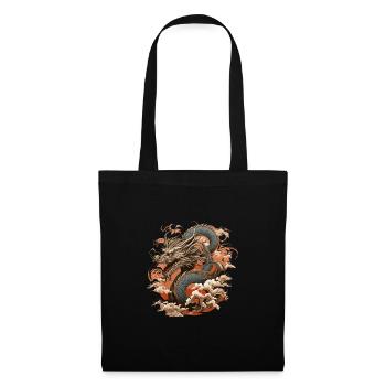 Asiatisch Drache Anime Japanisch - Stoffbeutel - Schwarz - Vorne