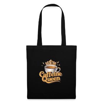 Caffeine Queen Kaffee Kaffeeliebhaberin - Stoffbeutel - Schwarz - Vorne