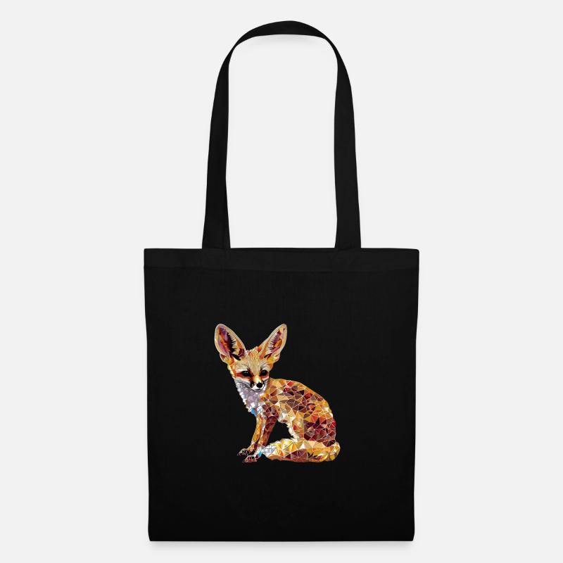 Fennek Wüste Fuchs Geometrischer Fuchs Kunstwerk - Stoffbeutel - Schwarz