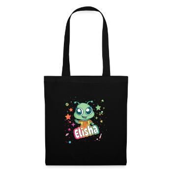 ELISHA - Beautiful Girl Name with Cute Alien - Tote Bag - black - Front